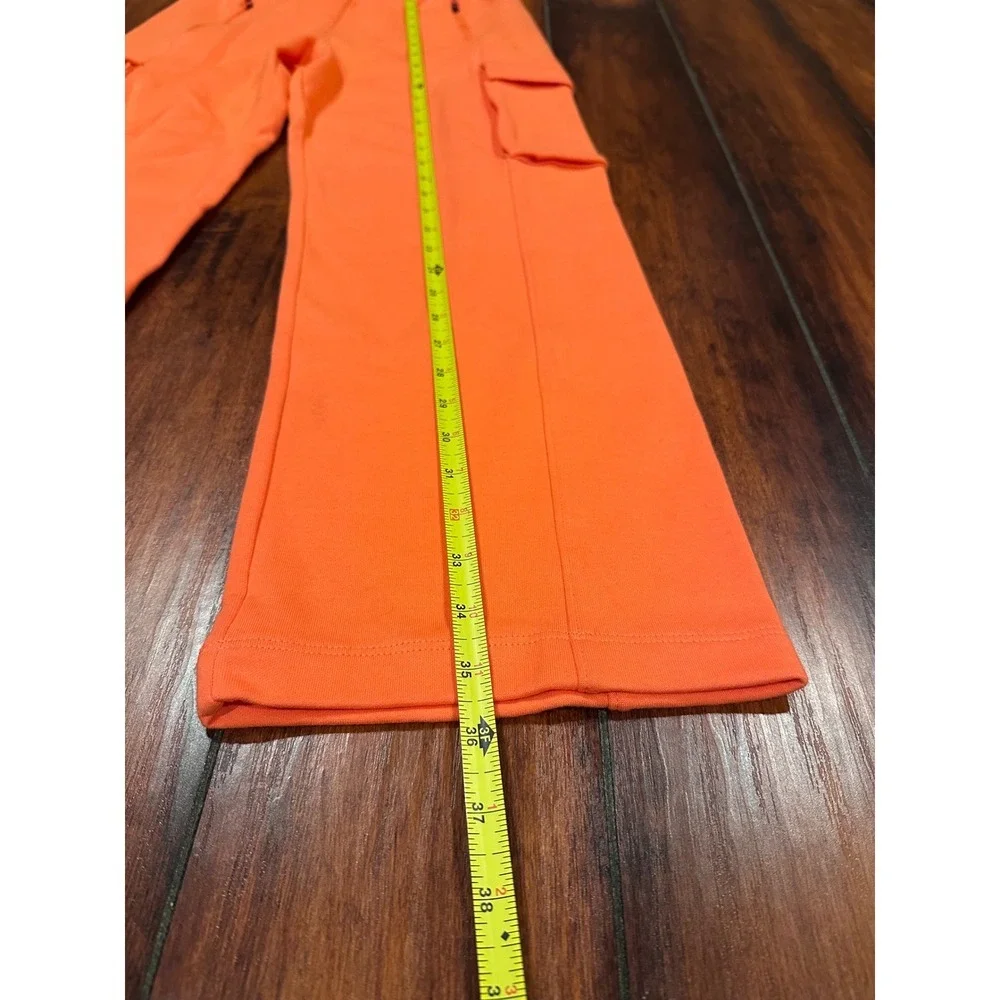 NEW GAP KIDS SWEATPANTS JOGGERS ORANGE $50 CARGO PANT FLEECE XL 12‎